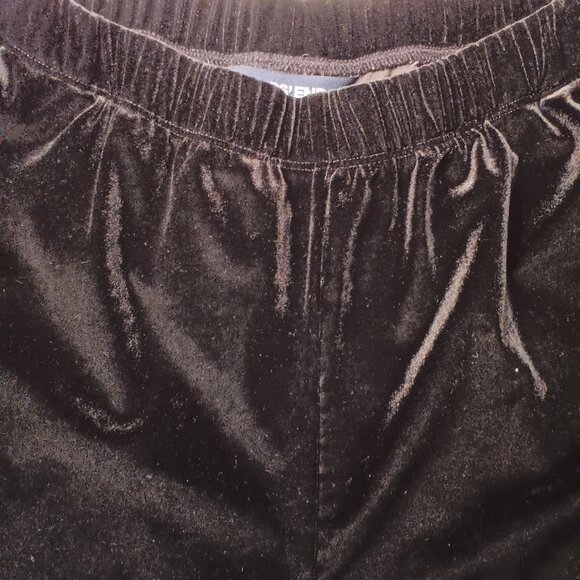 Lands' End Velvet Pants Size S (6-8) High Rise Tapered Leg Elastic Waist Black - Picture 4 of 10